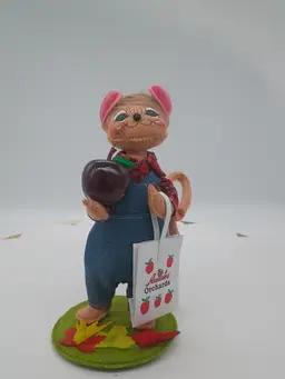 Annalee Harvest Fall Autumn 6"  Apple Picking Boy Mouse 350416 2016 New without Tag