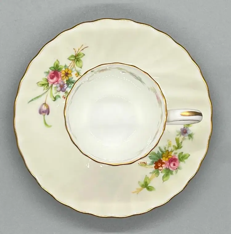 Vintage Floral Minton's England Fine Bone China Lorraine Teacup and Saucer S561