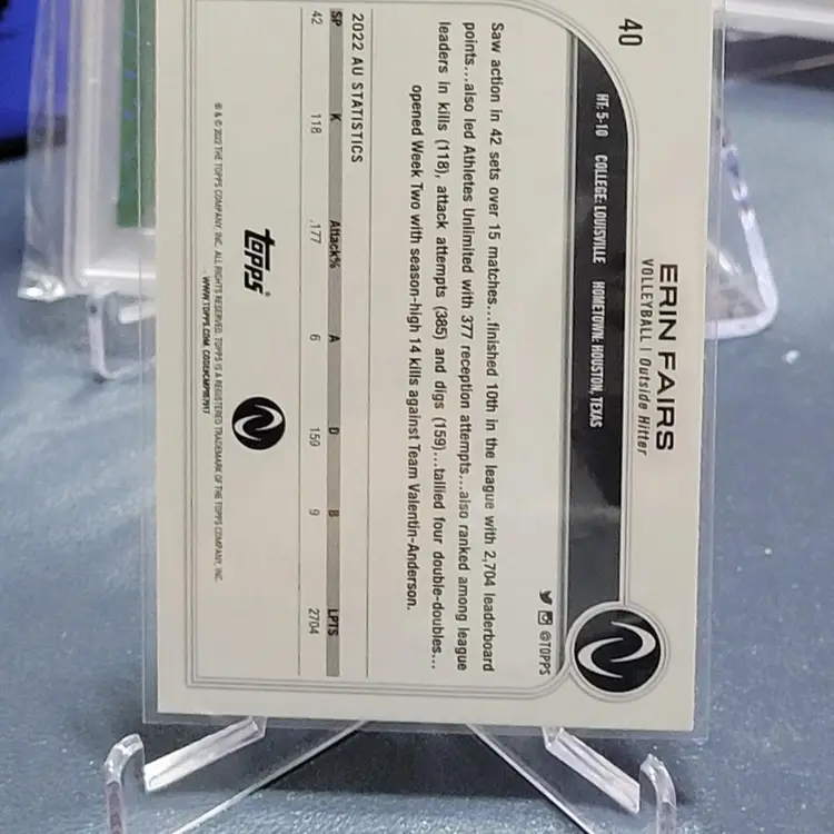 2023 Topps Athletes Unlimited Base Rainbow Foil #40 Erin Fairs