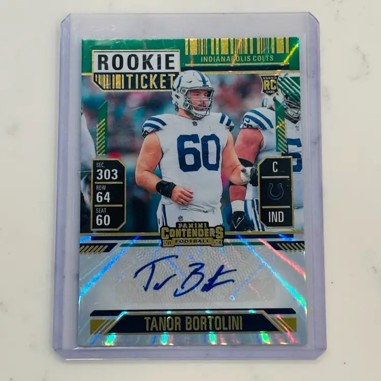 2024 Panini Contenders Tanor Bortolini  Rookie Ticket Auto Green Colt #287