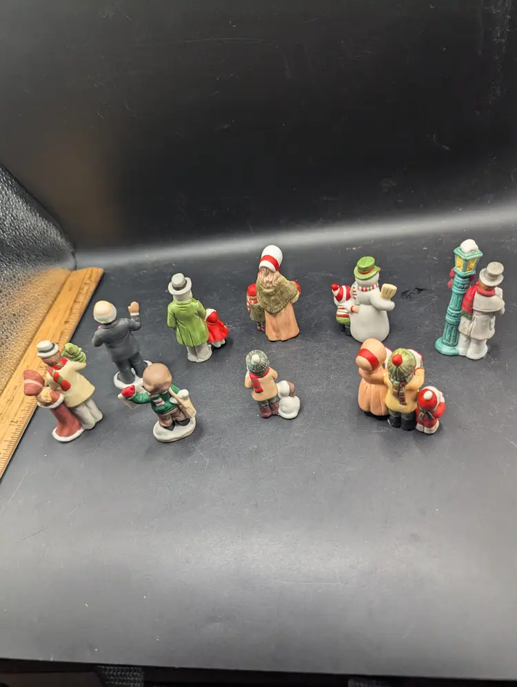 Vintage Lot of 9 Lefton Colonial Village Porcelain Figurines