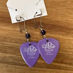 Vintage Upcycled Guitar Pick Earrings