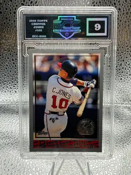 1998 Chipper Jones Topps Opening Day Baseball #132 Atlanta Braves Graded ECC 9