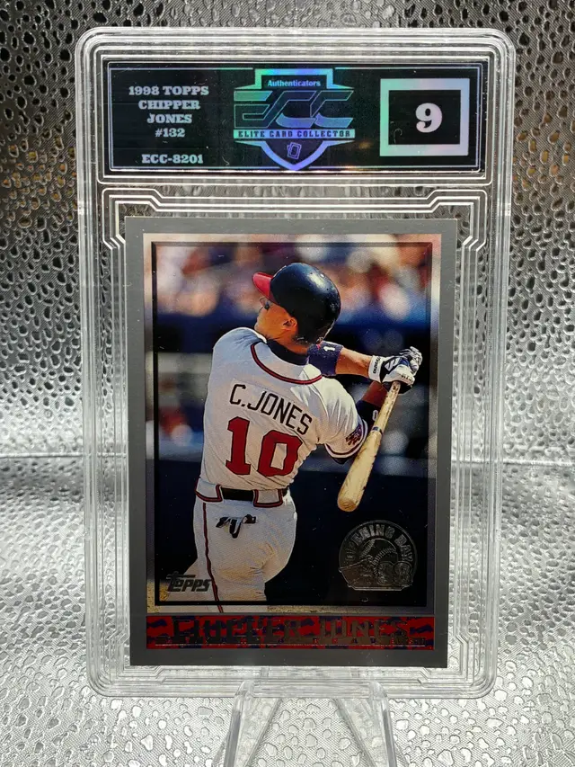 1998 Chipper Jones Topps Opening Day Baseball #132 Atlanta Braves Graded ECC 9