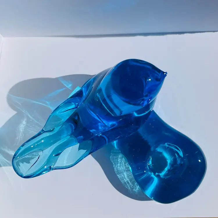 1986 Leo Ward Blue Bird of Happiness Signed Taper Candle Holders Set of 2