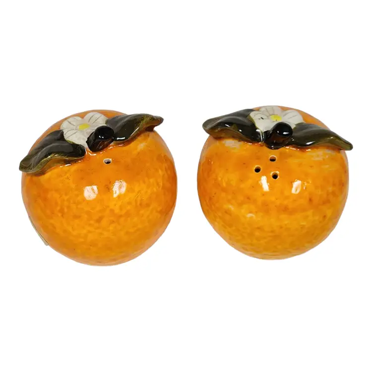 Vintage HH 0100 Ceramic Oranges Salt & Pepper Shakers w/ Box - Made in Japan