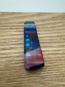 Fused Glass Dichroic Blue/Red  Pendant