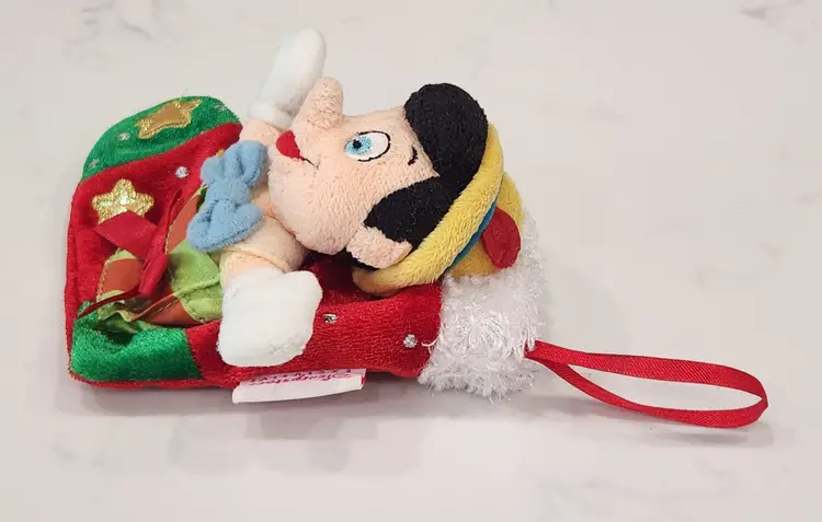 Disney Store Pinocchio Christmas Stocking Ornament 4"