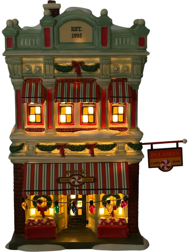 Department 56 A Christmas Story Pulaski's Candy Shop Lights Up W/Box