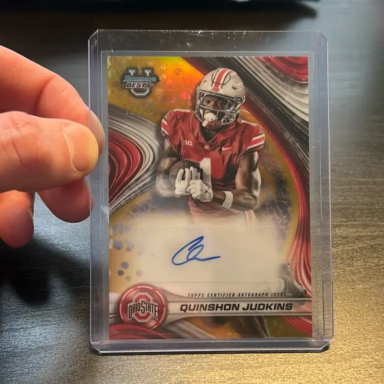 Quinshon Judkins 2024 Bowman Best U Auto Gold /50