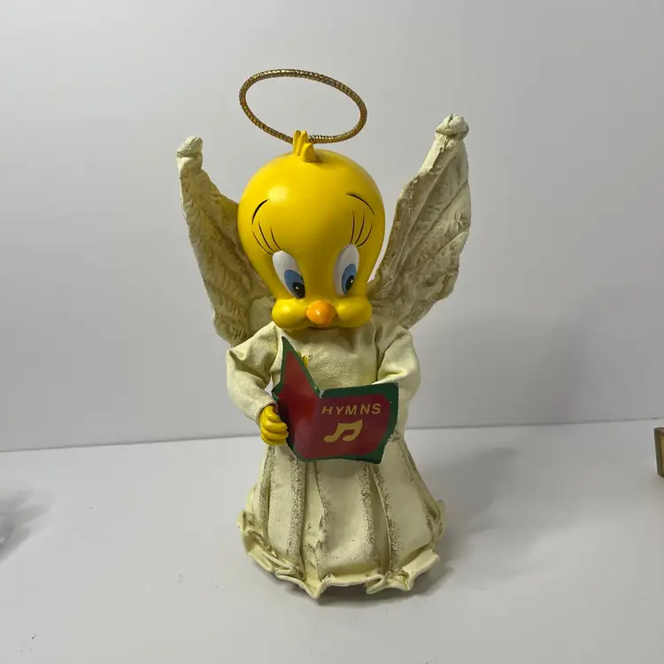 VINTAGE 1996 WARNER BROS. EXCLUSIVE TWEETY BIRD ANGEL CHRISTMAS TREE TOPPER