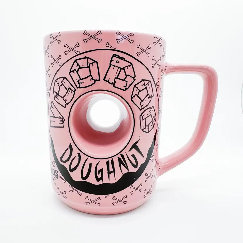 Voodoo Doughnut Pink Coffee Mug Universal Studios Orlando 2018 Souvenir Tall B25