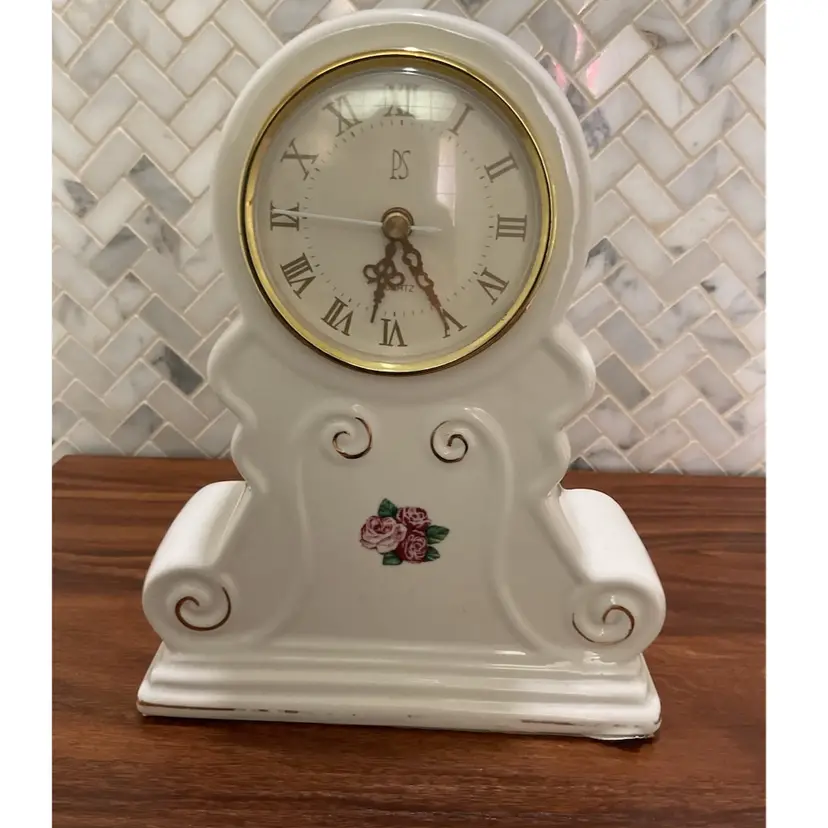 107a Porcelain Mantle Clock
