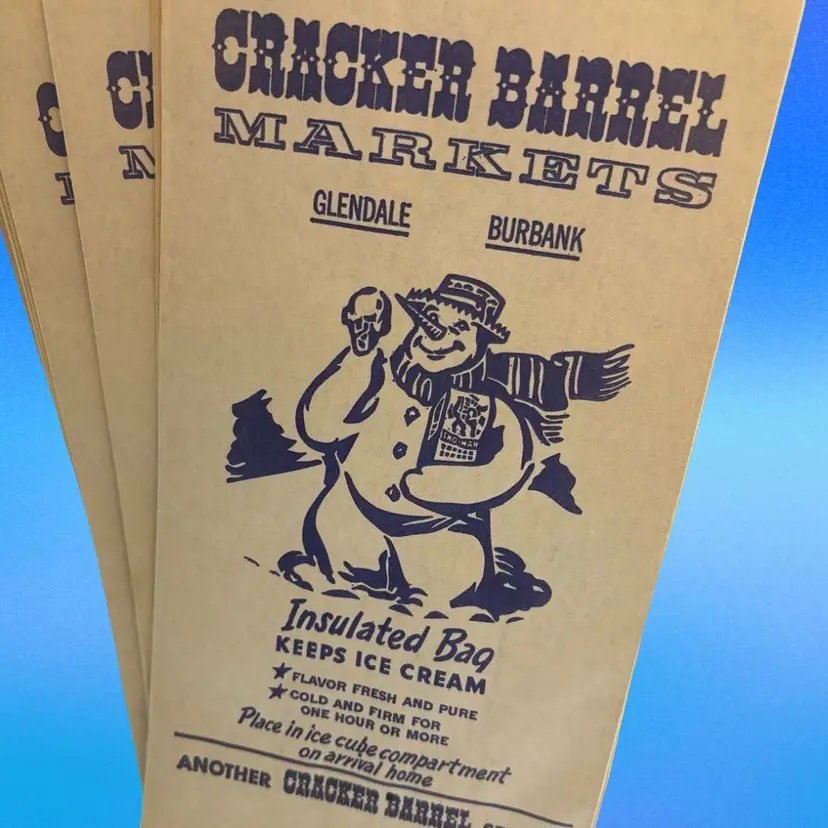 Vintage Cracker Barrel Markets Insulated Bags NOS
