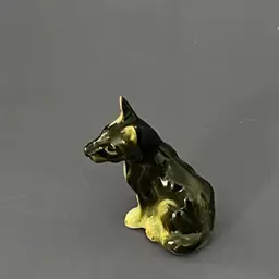 Vintage Ceramic German Shepherd Mini Figurine Sitting Dog