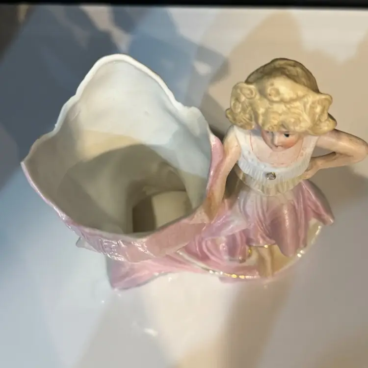 Vintage Porcelain Lady With Cornucopia Vase