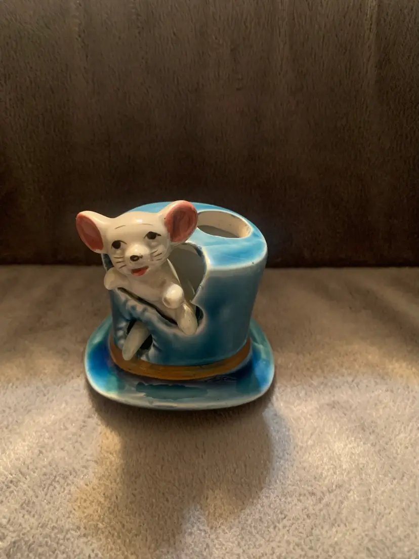 Napcoware Mouse In Top Hat Toothpick Holder.