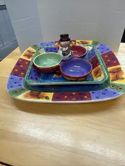 Sango, Sweet shoppe snowman Christmas Serving dish set