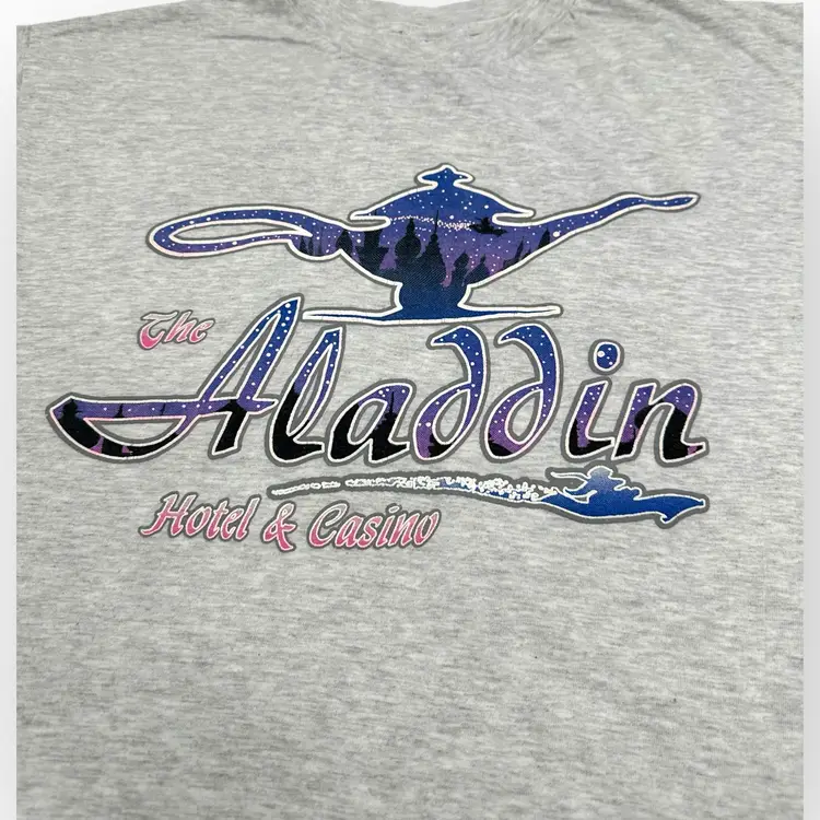 Vintage Aladdin Hotel & Casino T-Shirt Single Stitch Tee Paradise XL