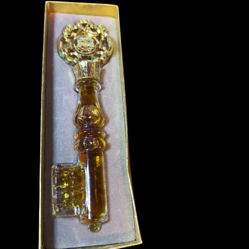 Vintage 1970S Keynote Perfume Bottle Shaped Like An Ornate Key Perfume Inside Is Called Rapture