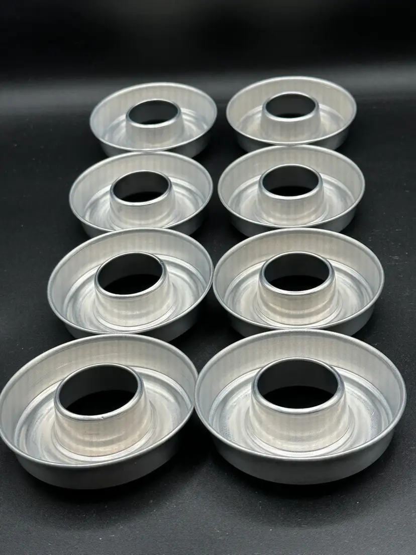 Vintage Aluminium Set of 8 Mini 3.5" Bundt Tart Cake Pans