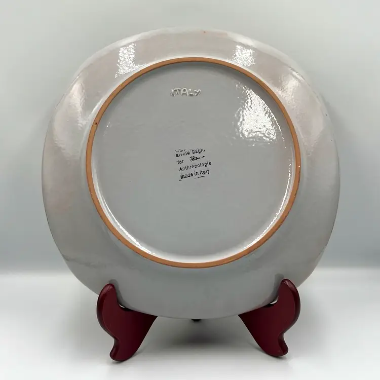 Anthropologie 12" Floral Decorative Platter Made In Italy by Alvino Bagni