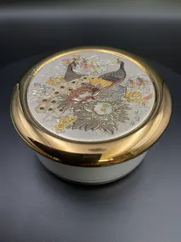 The Art Of Chokin Peacock Trinket Box
