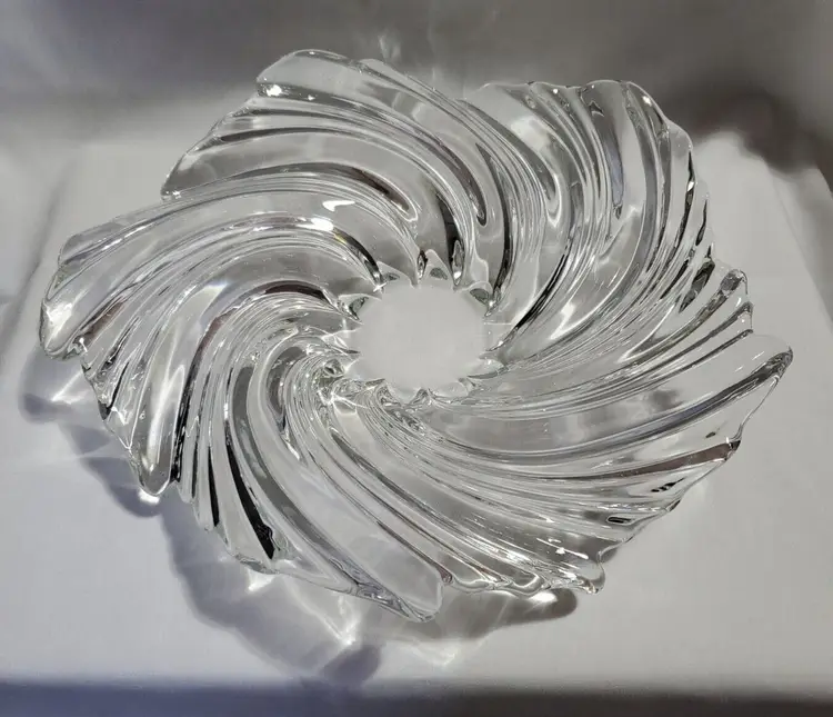 Vintage Mikasa Belle Epoque Candle Holder Wavy Art Glass Centerpiece Bowl Retired