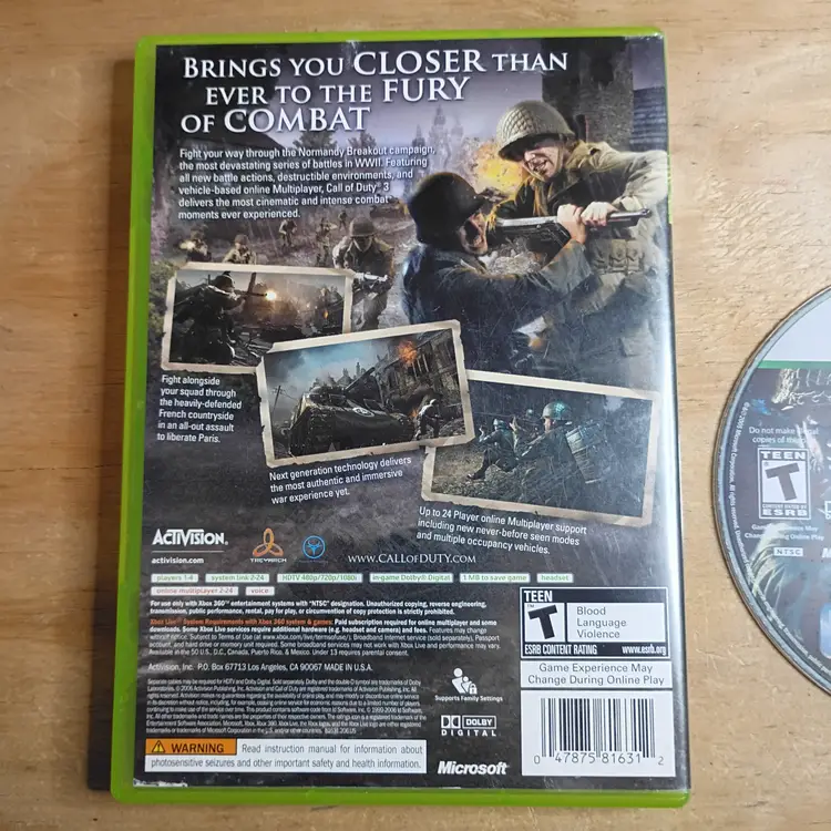 Call of duty 3 Xbox 360