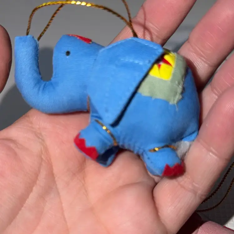 Marquet Pink & Blue Ellie Friends Miniature Elephant Lucky Plush Ornament