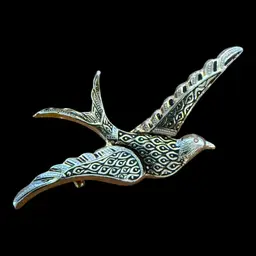 Damascene Bird Brooch 2”