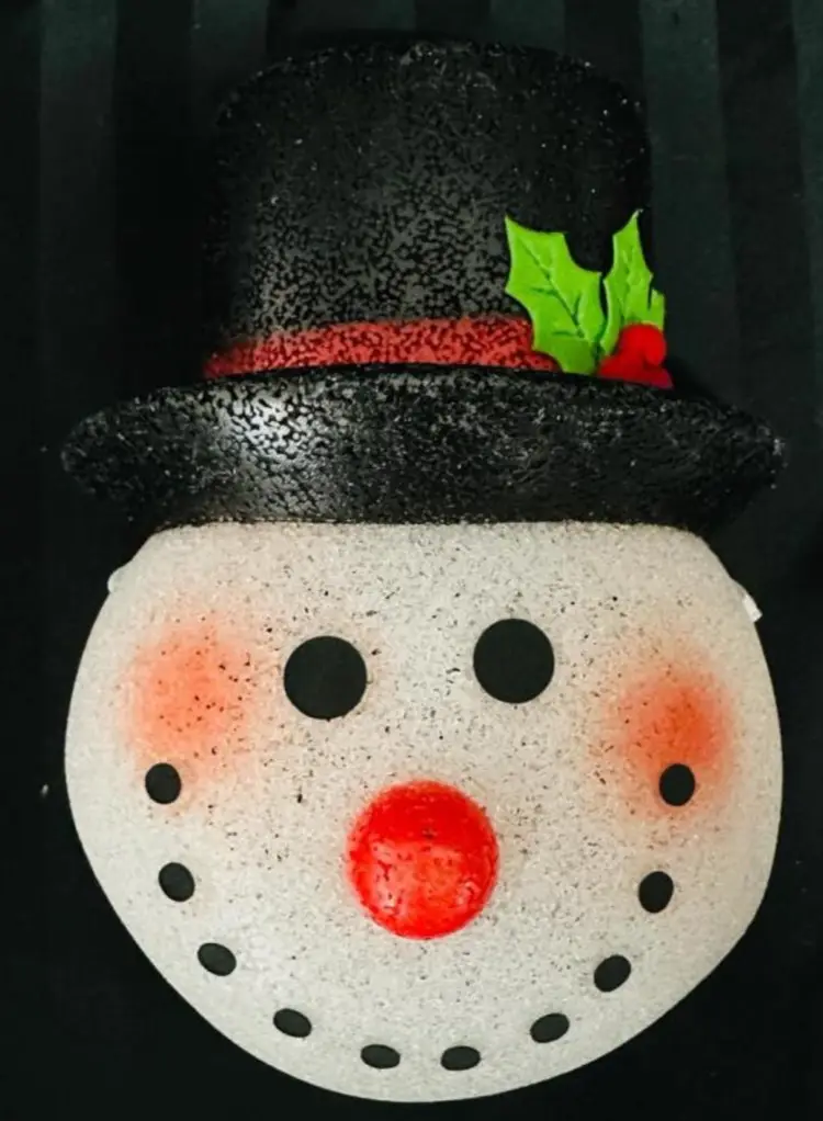 Decorative Melted Plastic/Popcorn Snowman Lampshade/Wall Decoration, Approx. 12” x 9”