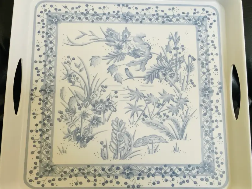 MelaMasters Great Britain Blue And White Melamine Serving Tray M015