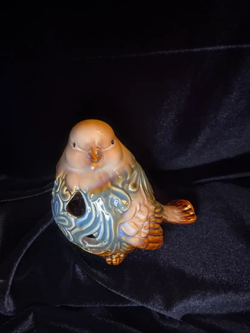 Decorative Pierced Ceramic Bird Figurine
