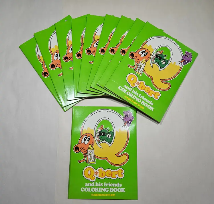 Lot of 10 1983 Vintage Q-bert Coloring Books Parker Brothers NEW Video Game Collectible