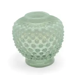 Retro Vintage Fenton Glass White Moonstone French Opalescent Hobnail Ginger Jar