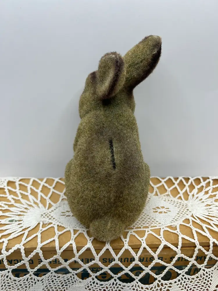 Plastic Flocked Bunny Bank No Stopper