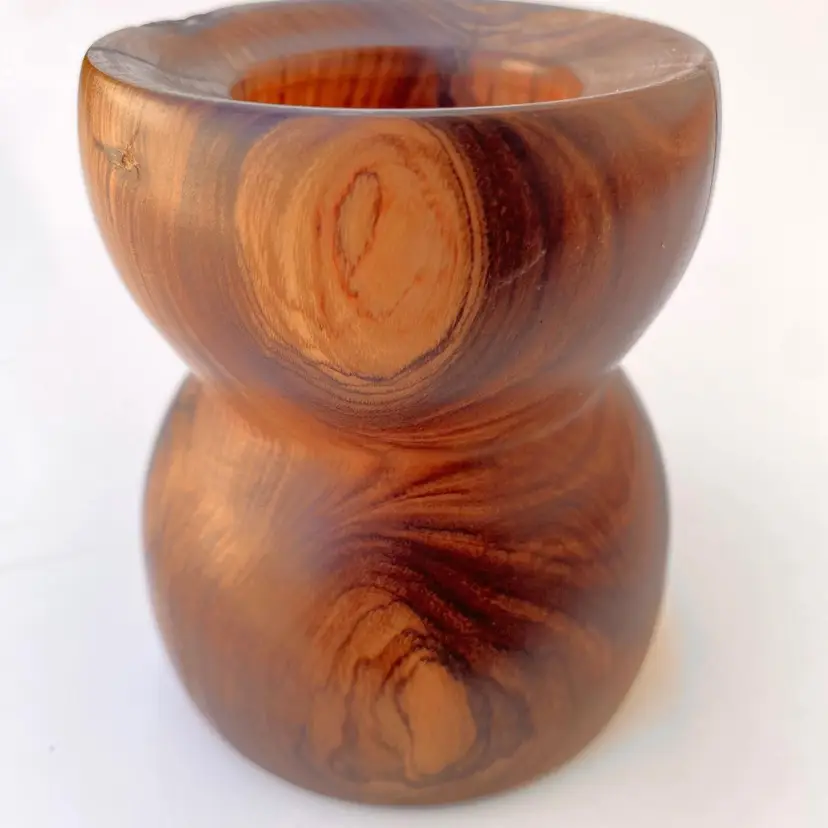 *VTG* Handcrafted Wooden Candle Votive Holder 3 1/2"