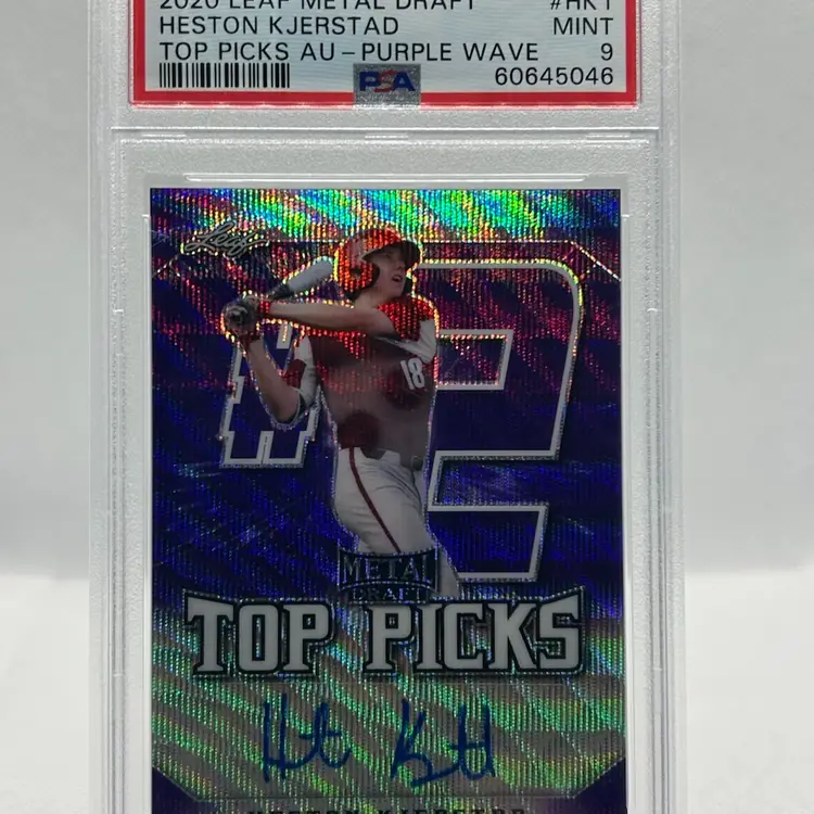 1. Heston Kjerstad 2020 Leaf Metal Draft Auto /15 PSA 9 Slab
