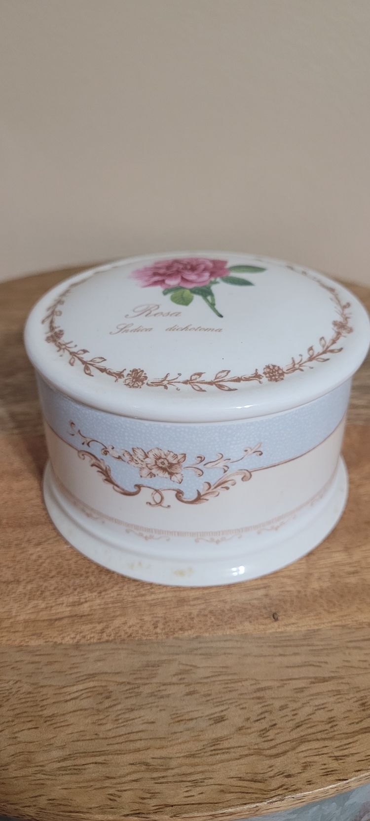 Royal Horticultural Society Queens Chine Redoutes Rose's Trinket Dish 2.5" x 4"
