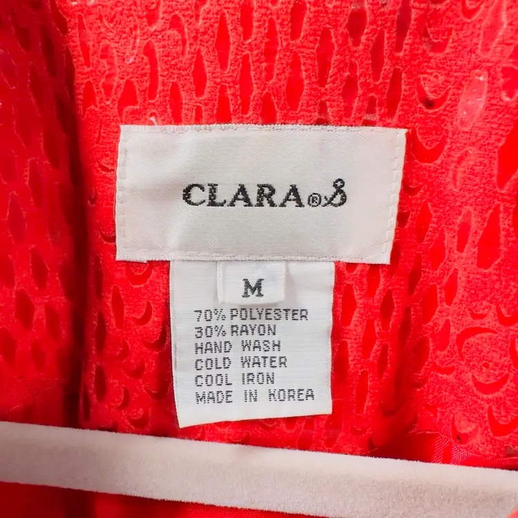 #1670 Clara S. Knee, Sunwoo, Knee Length Ladies Coat M, Poly/Rayon