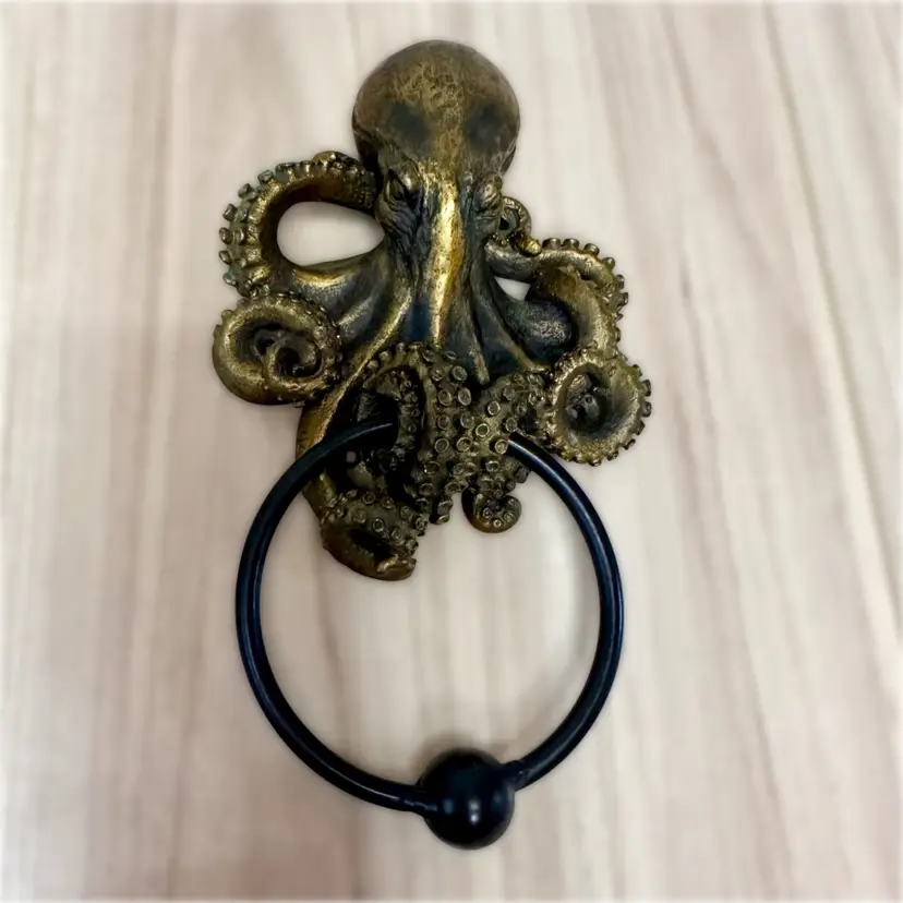 Pacific Giftware Kraken Octopus Door Knocker Aged Bronze Finish W Cast Iron Ring