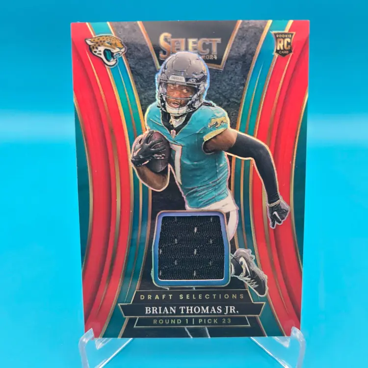 Brian Thomas Jr. 2024 Panini Select Draft Selections RC Jersey Relic Football Card Red Prizm Jacksonville Jaguars