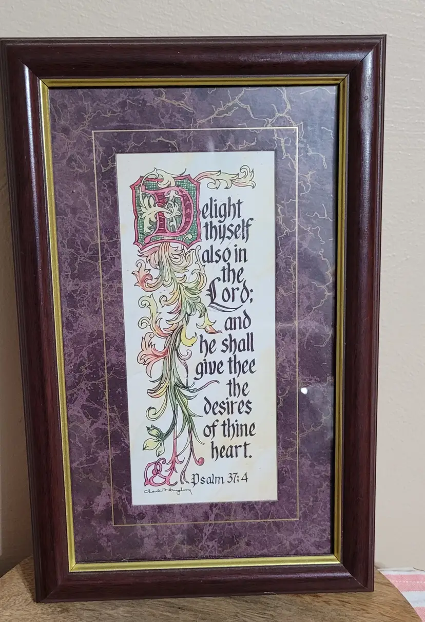 Home Interiors Frames Bible Verse Psalm 37 :4