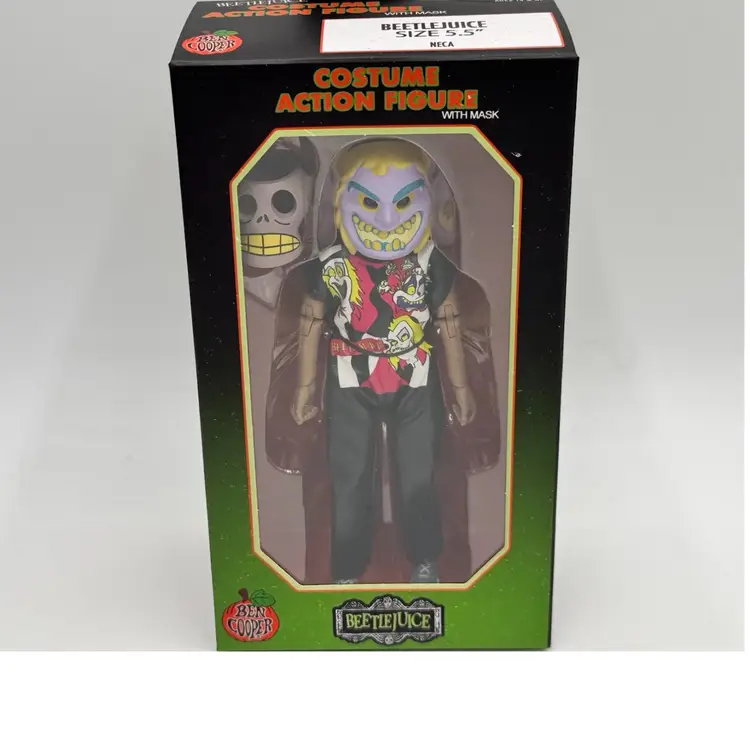 Beetlejuice Neca Ben Cooper 5.5” Clothed Action figure Halloween Costume & Mask