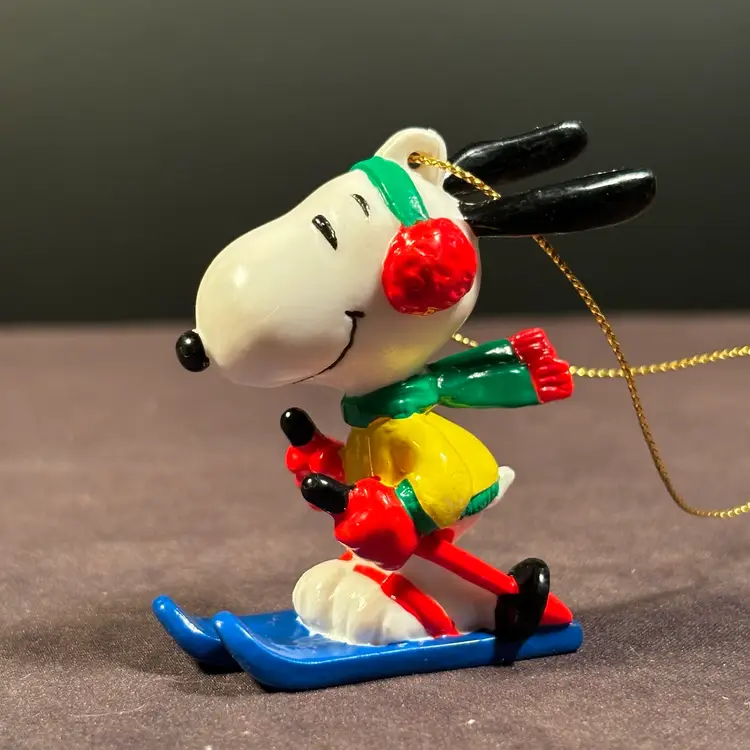 Snoopy Skiing PVC Ornament