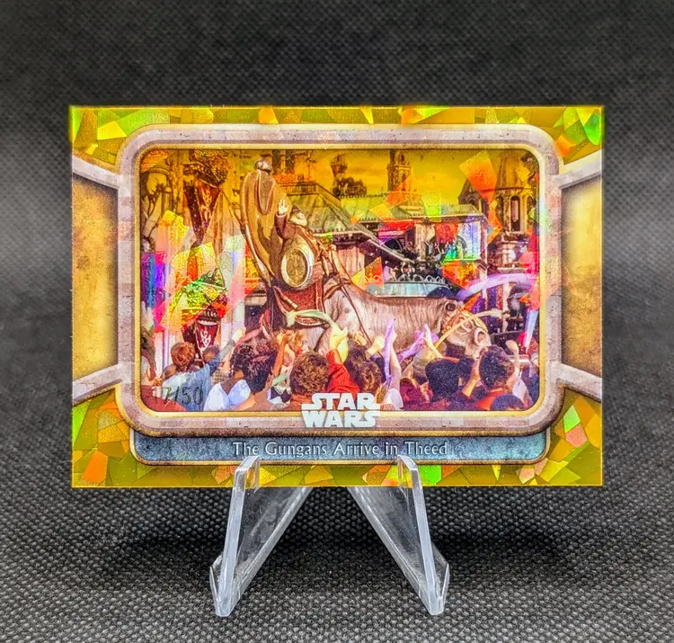 The Gungans Arrive in Theed 2024 Topps Star Wars Sapphire GOLD 17/50 Card #98
