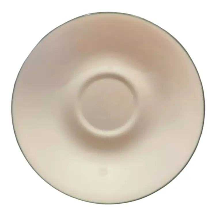 Corelle Corning White Plate Green Trim Dessert/Teacup 6.25 in. Shadow Iris Replacement 8 Pcs