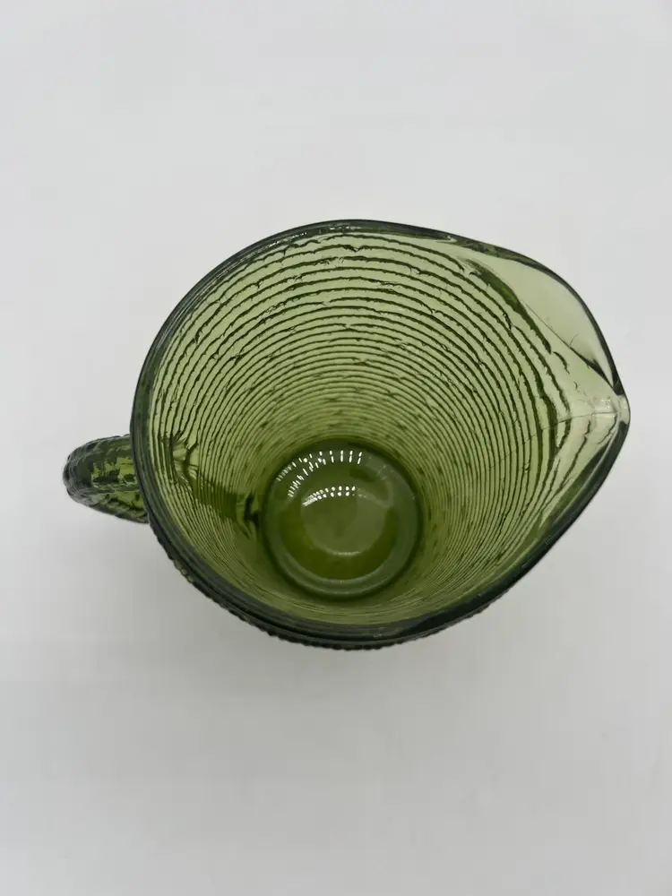 Vintage 1970’s Anchor Hocking Soreno Avocado Green Glass Pitcher