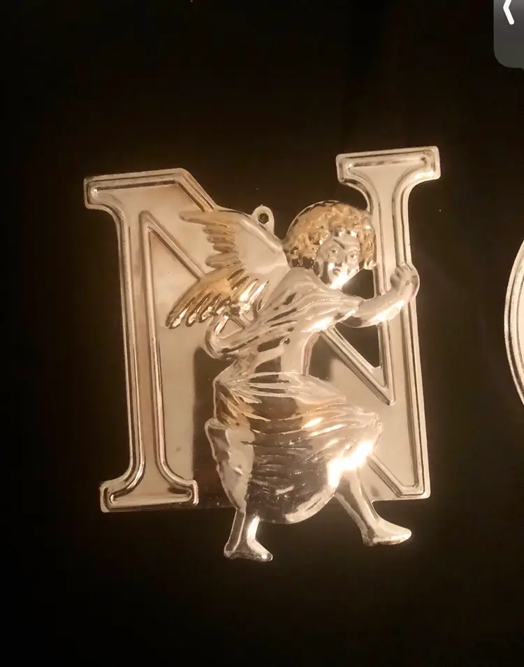 Department 56 NOEL Angels Gold Silver Plated Metal Letters Christmas Holiday